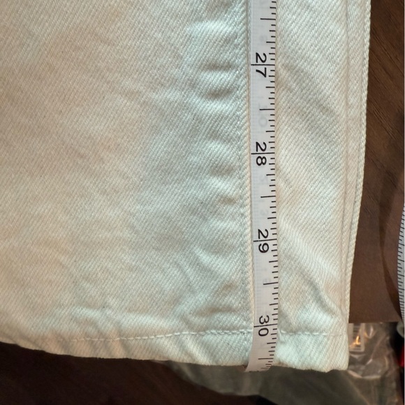 Aritzia Denim Forum The Belinda Hi-rise Wide pleated trouser Jeans size 24 white - Picture 15 of 15